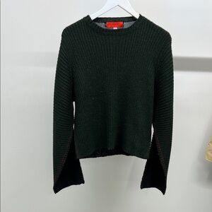 Eckhaus Latta Forest Green/Black Alpaca  Crew Neck Sweater